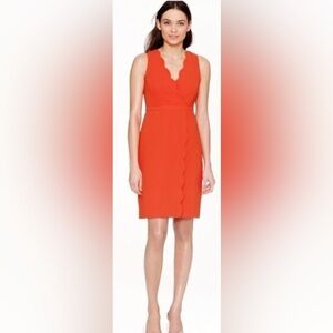 Women's J. Crew Orange Scallop Crepe Dress
